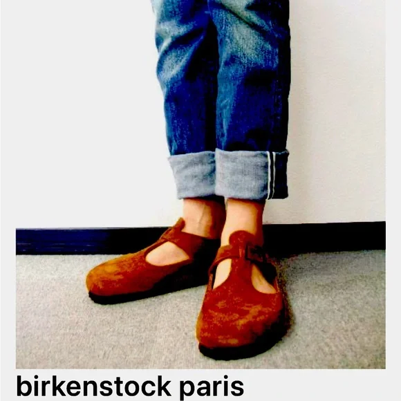 RARE!! Birkenstock DARK BROWN suede “PARIS” Women's Mary Jane’s sz 38 - Picture 2 of 12